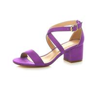 AJVANI low medium block heel crossed straps casual evening party strappy sandals size 4 37
