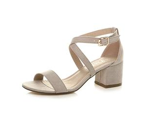 AJVANI low medium block heel crossed straps casual evening party strappy sandals size 7 40