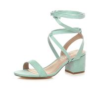 AJVANI low mid block heel lace up ankle tie strappy sandals size 5 38