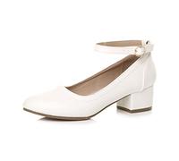 AJVANI Low mid Block Heel Mary Jane Casual Buckle Court Shoes Size 7 40