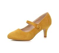 AJVANI Low mid Heel Mary Jane Strap Work Party Court Shoes Size 4 37