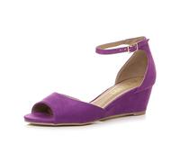 AJVANI Low mid wedge heel ankle strap casual evening sandals size 7 40