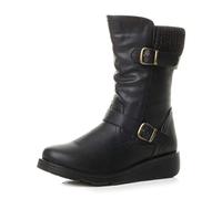 AJVANI low wedge heel knitted collar buckle comfort calf boots size 3 36
