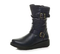AJVANI low wedge heel knitted collar buckle comfort calf boots size 5 38