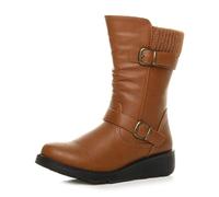 AJVANI low wedge heel knitted collar buckle comfort calf boots size 7 40