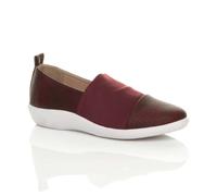 Ajvani Low Wedge Heel Padded Comfort Casual Shoes In Burgundy Burgundy 3