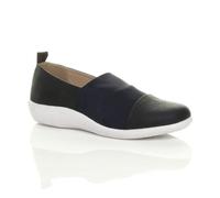 Ajvani Low Wedge Heel Padded Comfort Casual Shoes In Navy Navy 4