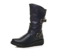 AJVANI low wedge heel ruched buckle winter comfort calf boots size 4 37