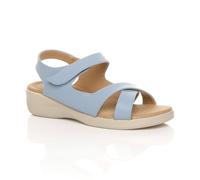 Ajvani Low Wedge Heel Strappy Comfort Faux Leather Sandals In Baby Blue Baby Blue 5