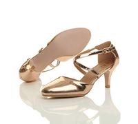 AJVANI medium high heel crossed straps evening bridesmaid sandals shoes size 4 37