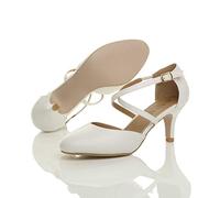 AJVANI medium high heel crossed straps evening bridesmaid sandals shoes size 5 38