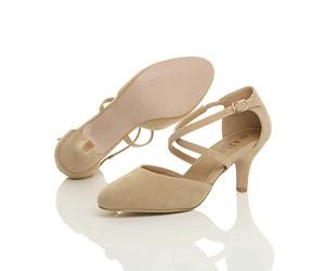 AJVANI medium high heel crossed straps evening bridesmaid sandals shoes size 6 39