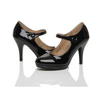 AJVANI Medium high Heel Mary Jane Strap Party Evening smart Work Court Shoes Size 5 38