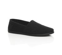 AJVANI Men's Flat Heel Beach Shoes Canvas Pumps Espadrilles in Black | Size: 12 AJVANI Black 12
