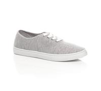AJVANI Men's Flat Heel Lace Up Canvas Pumps Jersey Plimsolls in Grey | Size: 10 AJVANI Grey 10