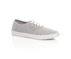 AJVANI Men's Flat Heel Lace Up Canvas Pumps Jersey Plimsolls in Grey | Size: 12 AJVANI Grey 12