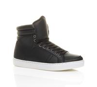 AJVANI Men's Flat Heel Lace Up Trainers Hi Tops in Black | Size: 10 AJVANI Black 10