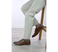 AJVANI Men's Flat Heel Lace Up Work Dress Shoes Brogues in Brown | Size: 10 AJVANI Brown 10