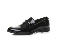 AJVANI Mens Smart Evening Wedding Work Shoes Penny Loafers Size 10 44 Black Patent