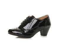 AJVANI mid Block Heel Cut Out lace up Brogue Shoe Boots Booties Size 3 36