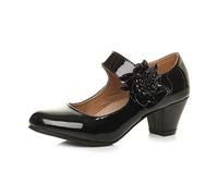 AJVANI mid chunky heel mary jane flower padded comfort shoes size 9 42