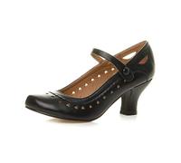 AJVANI mid cuban heel cut out heart vintage Mary Jane shoes size 5 38