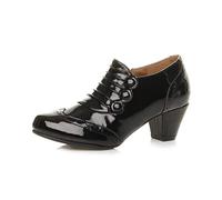 AJVANI mid heel buttons zip brogue ankle shoe boots booties size 4 37