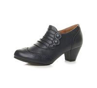 AJVANI mid heel buttons zip brogue ankle shoe boots booties size 7 40