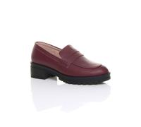Ajvani Mid Heel Chunky Heeled Penny Loafers In Burgundy Burgundy 5