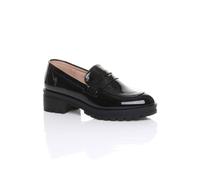 Ajvani Mid Heel Chunky Heeled Penny Loafers In Jet Black Jet Black