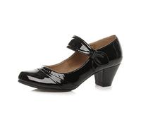 AJVANI mid Heel Mary Jane Strap smart Work Comfort Court Shoes Size 4 37 Black Patent