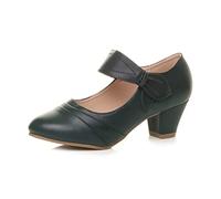 AJVANI mid Heel Mary Jane Strap smart Work Comfort Court Shoes Size 5 38