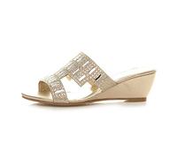 Mid Wedge Heel Diamante Heeled Sandals AJVANI Gold 5