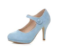 AJVANI mid high Heel Mary Jane Strap Evening Court Shoes Pumps Size 7 40