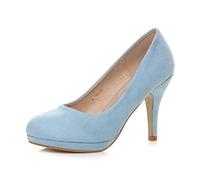 AJVANI Mid high Heel Platform Work Evening Court Shoes Pumps Size 7 40