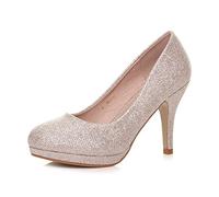 AJVANI mid high Heel Platform Work Evening Court Shoes Pumps Size 8 41