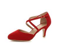 AJVANI mid high heel strappy crossover wedding sandals shoes size 4 37