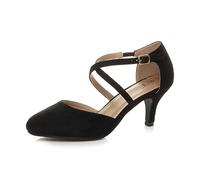 AJVANI mid high heel strappy crossover wedding sandals shoes size 6 39