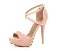 AJVANI platform high heel peeptoe cross over strappy shoes size 4 37