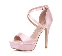 AJVANI platform high heel peeptoe cross over strappy shoes size 5 38
