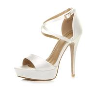 AJVANI platform high heel peeptoe cross over strappy shoes size 6 39