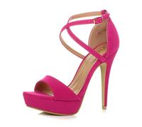 AJVANI platform high heel peeptoe cross over strappy shoes size 8 41