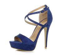 AJVANI platform high heel peeptoe cross over strappy shoes size 8 41