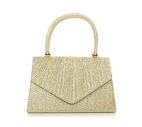 AJVANI Ruched glitter mesh evening clutch bag