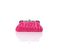 Ajvani Ruched Satin Evening Clutch Bag In Fuchsia Fuchsia
