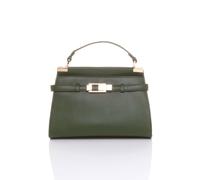 Ajvani Satchel Top Handle Mini Tote Grab Bag In Dark Green Dark Green