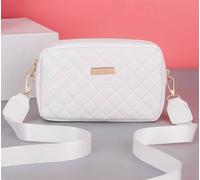 Ajvani Shoulder Handheld Cross Body Clutch Quilted Bag In White White