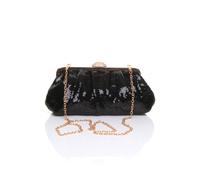 Ajvani Sparkly Sequin Party Evening Sequin Clutch Bag In Black Black