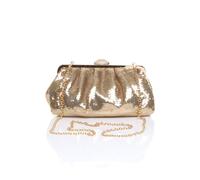 Ajvani Sparkly Sequin Party Evening Sequin Clutch Bag In Gold Gold