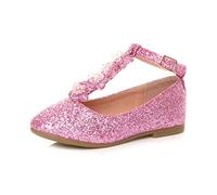 AJVANI T-BAR Glitter Wedding Bridesmaid Shoes Ballerinas Size 36 Pink
